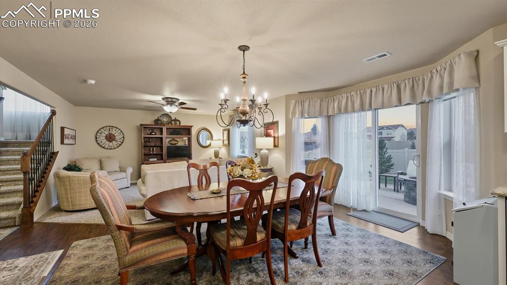 Image 15 of 50: View of the Dining Area and Family Room.
