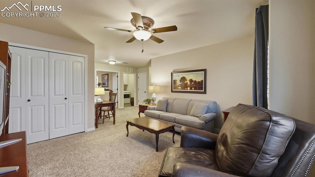 Image 37 of 50: Additional double closet in the upstairs Living Area.