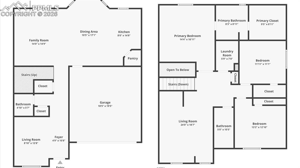 Image 48 of 50: Whole house floor plan.