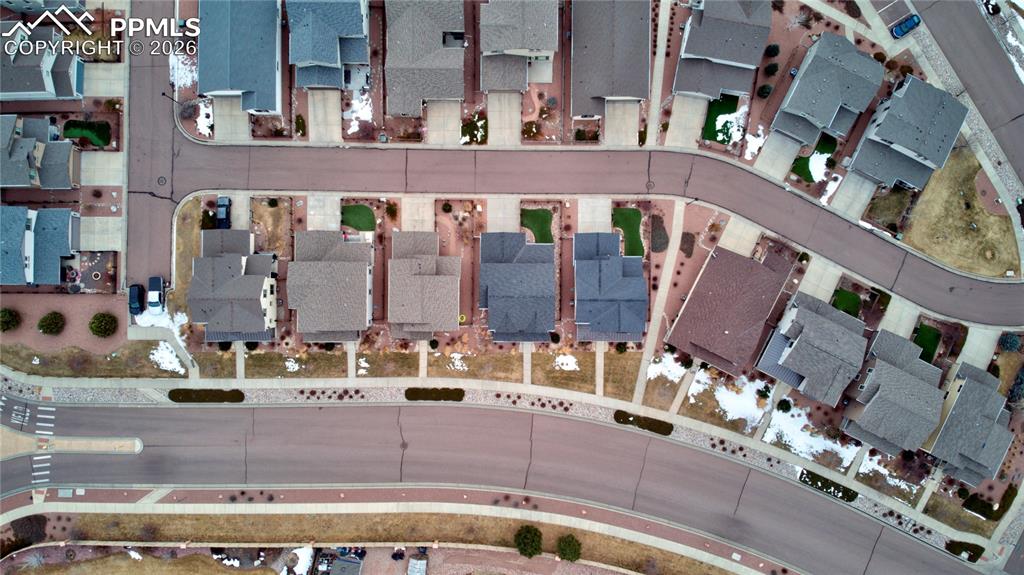 Image 33 of 34: Aerial perspective of suburban area