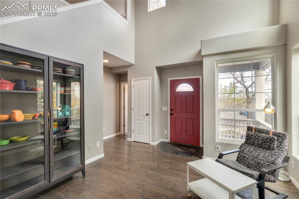 Image 5 of 39: Foyer with dark wood-type flooring, healthy amount of natural light, and a 