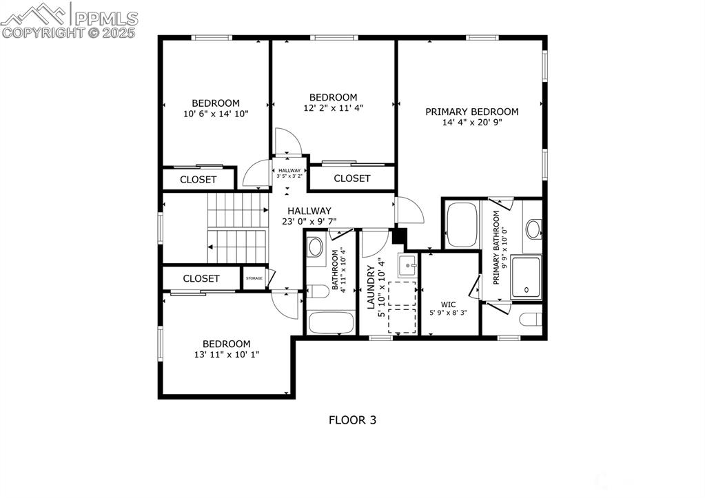 Image 37 of 38: Upstairs floor plan