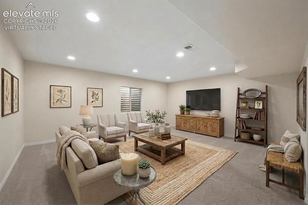 Image 26 of 39: Virtually Staged-Basement Family Room