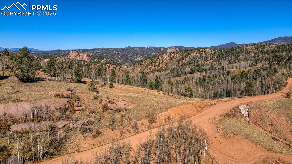 Image 33 of 40: View of mountain feature featuring a view of trees