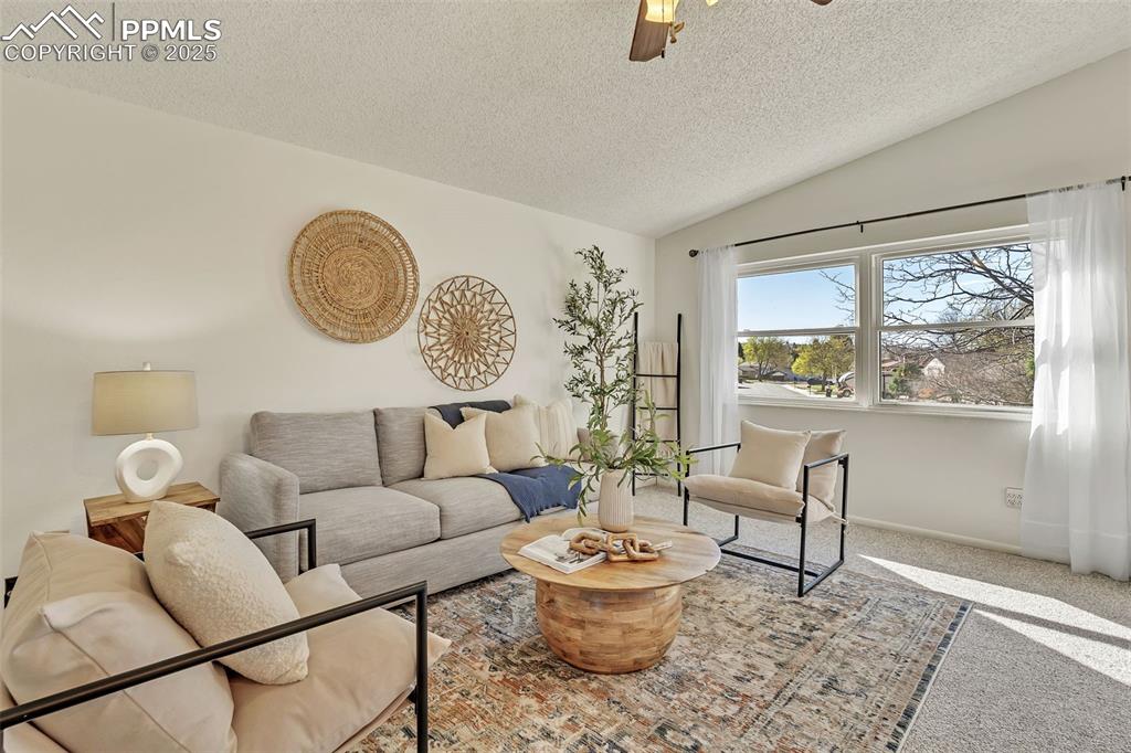 Image 3 of 34: Open Living Room with new carpet