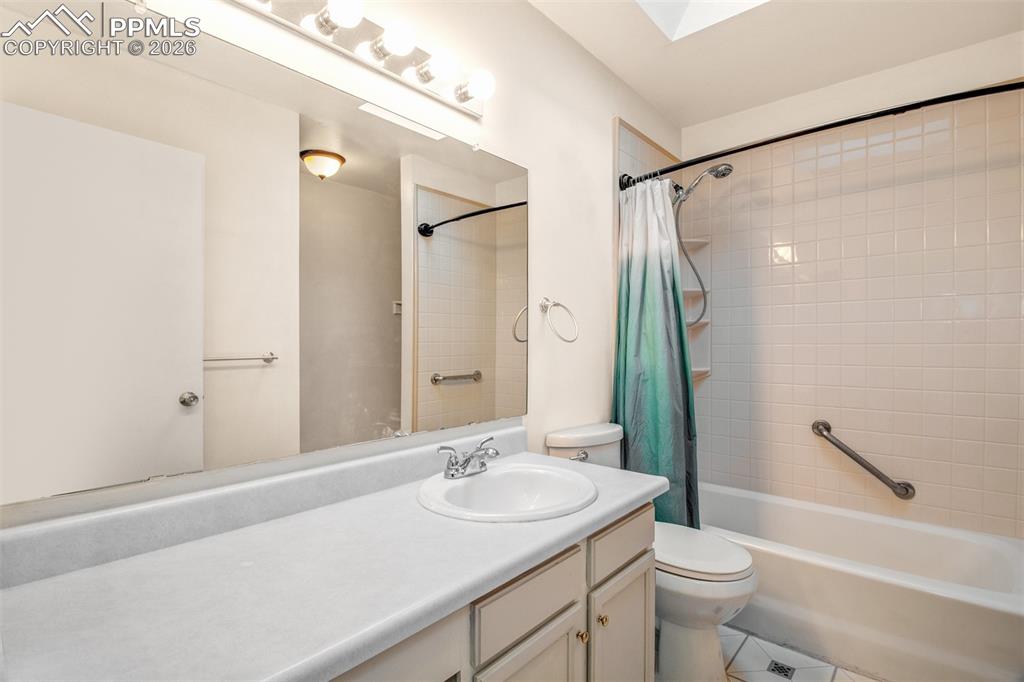 Image 14 of 35: Master full bathroom with great counterspace