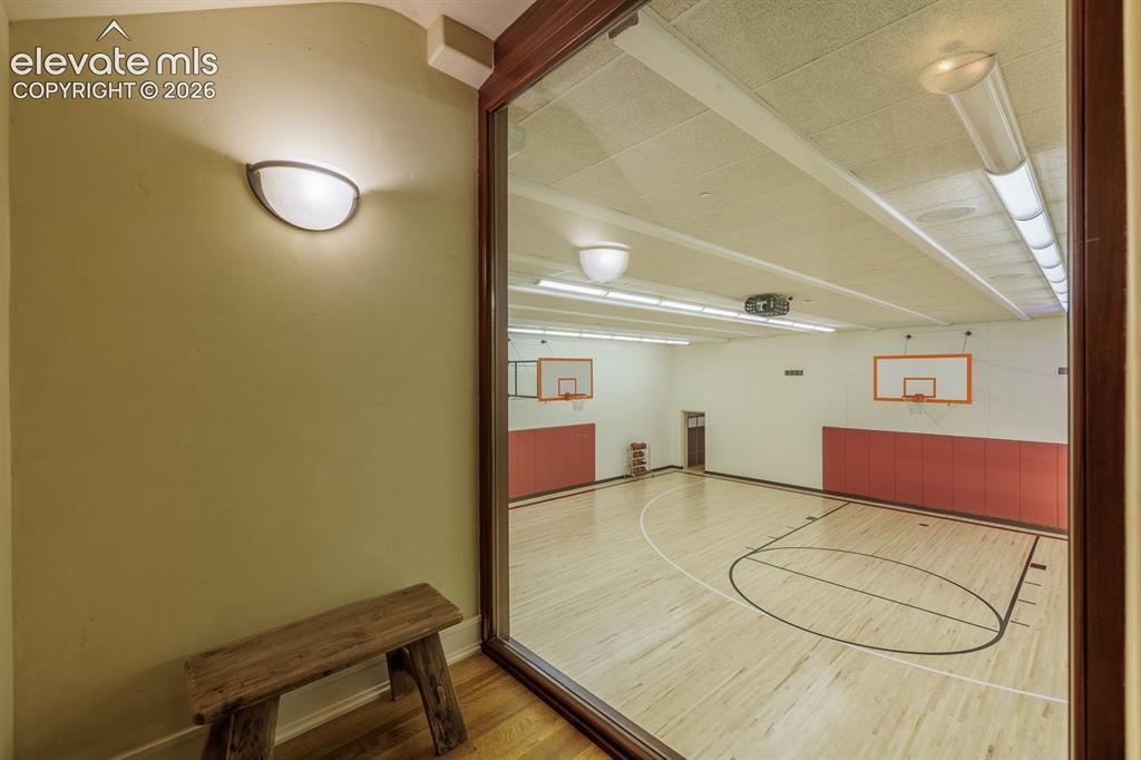 Image 41 of 49: Projection room with leather floors adjacent to the office/workroom