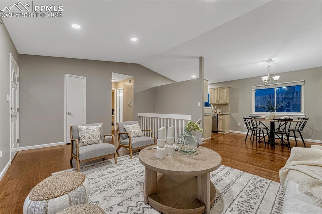 Image 17 of 49: Recessed lighting and open floor plan