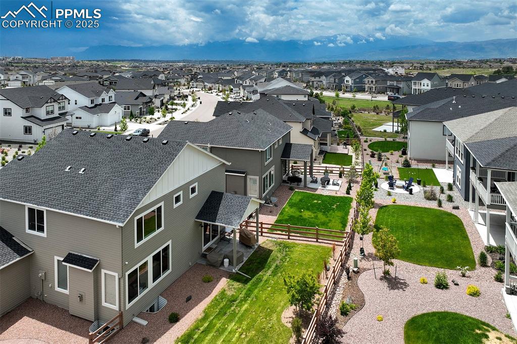 Image 44 of 47: Aerial perspective of suburban area