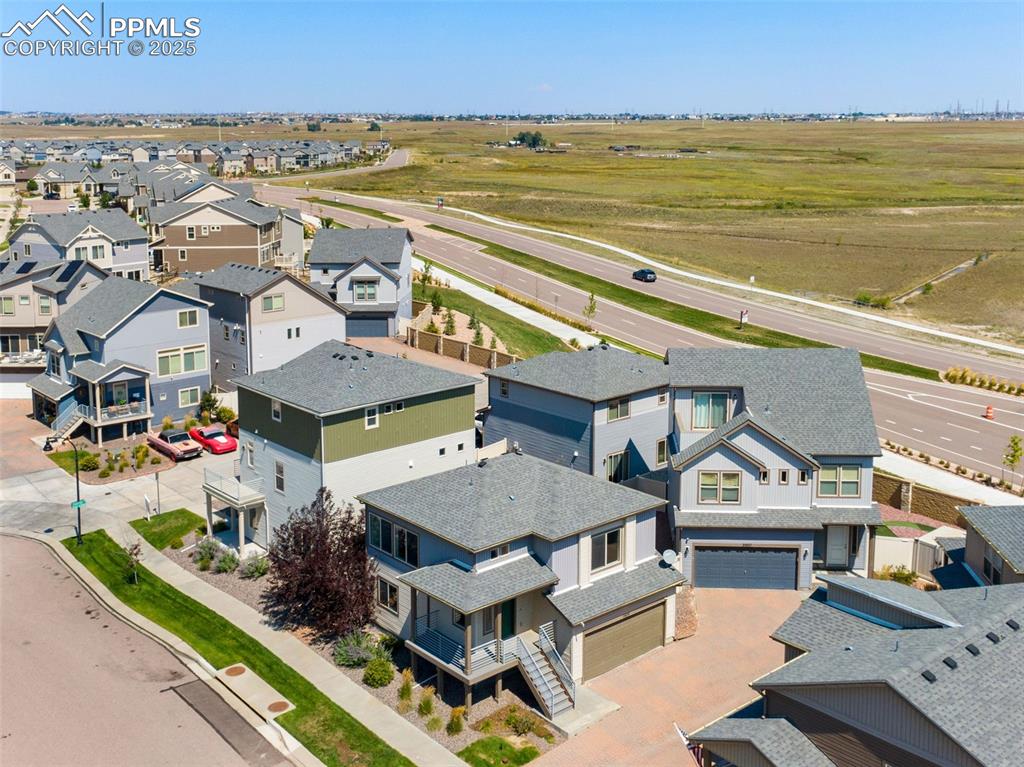 Image 35 of 39: Aerial perspective of suburban area