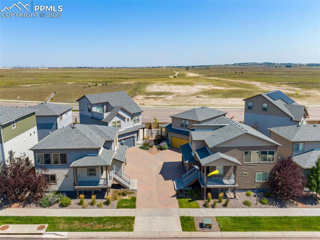 Image 36 of 39: Aerial perspective of suburban area