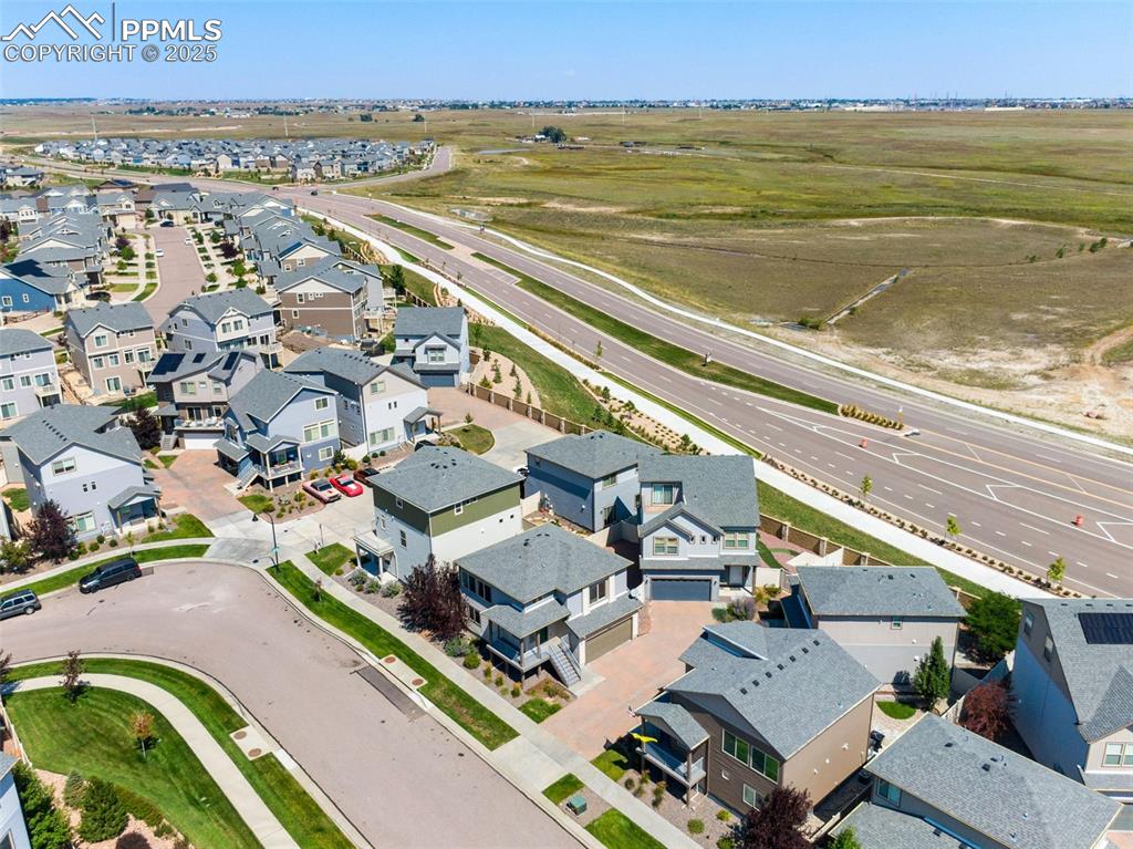 Image 37 of 39: Aerial perspective of suburban area