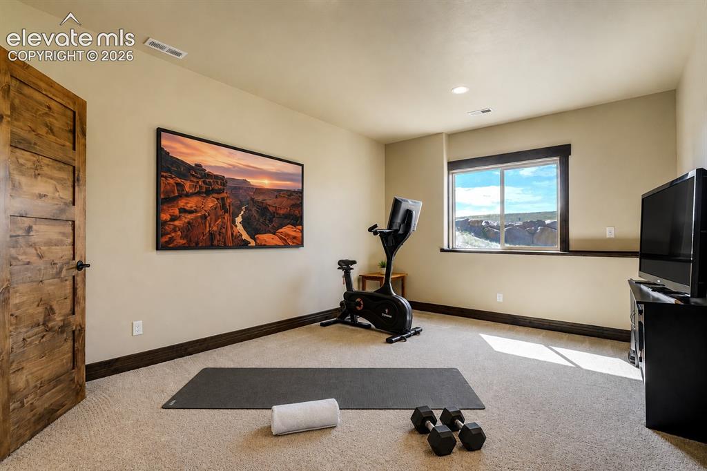 Image 42 of 50: Basement guest suite #2 with private attached bath - currently serves as ho