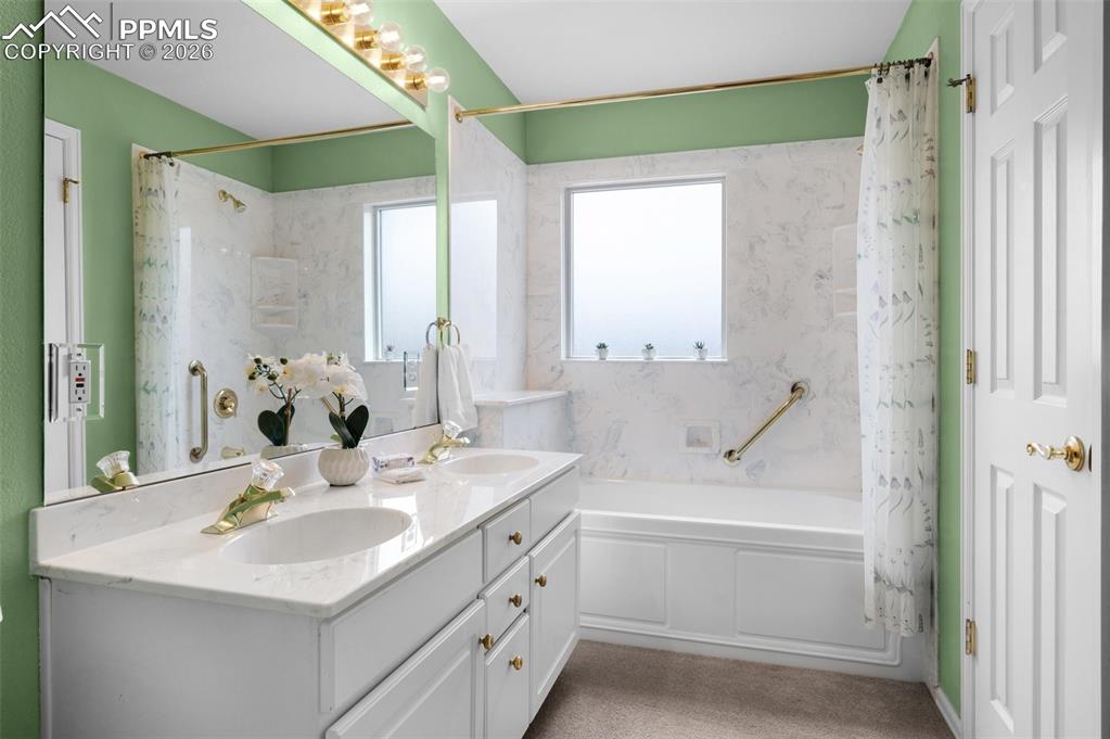 Image 36 of 50: Upper Level Primary Bathroom Full Bath 