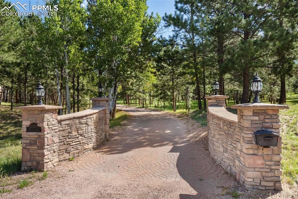 Image 3 of 50: Entrance with tree lined drive