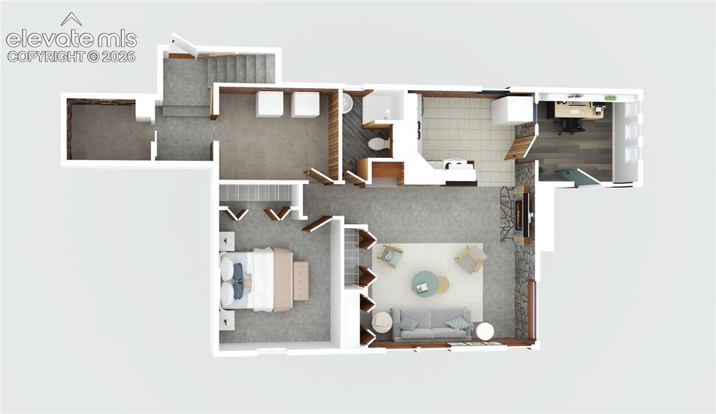Image 45 of 45: Walk-out basement 3-D model