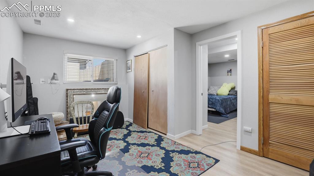 Image 36 of 50: Basement Flex Room (currently an office) provides expanded living space.