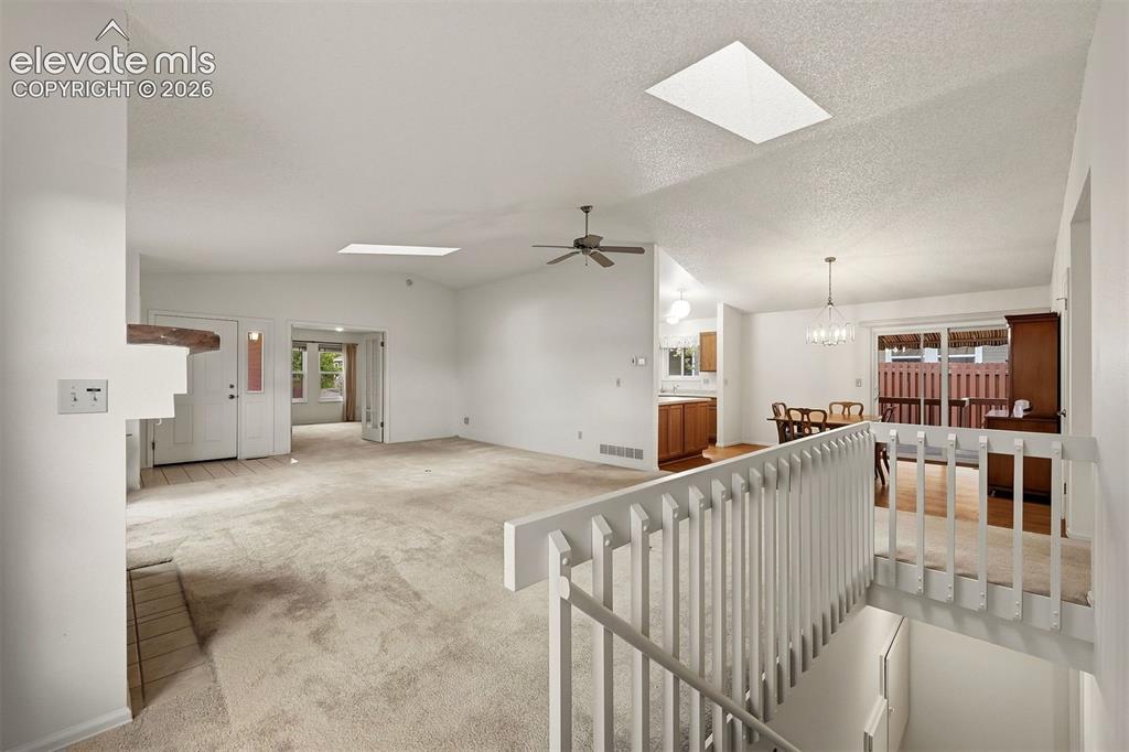 Image 14 of 40: Main level showing skylights
