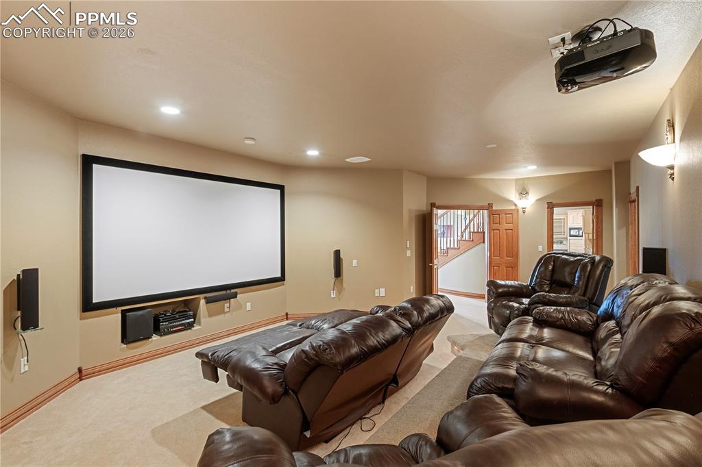 Image 42 of 50: Theater room in basement 