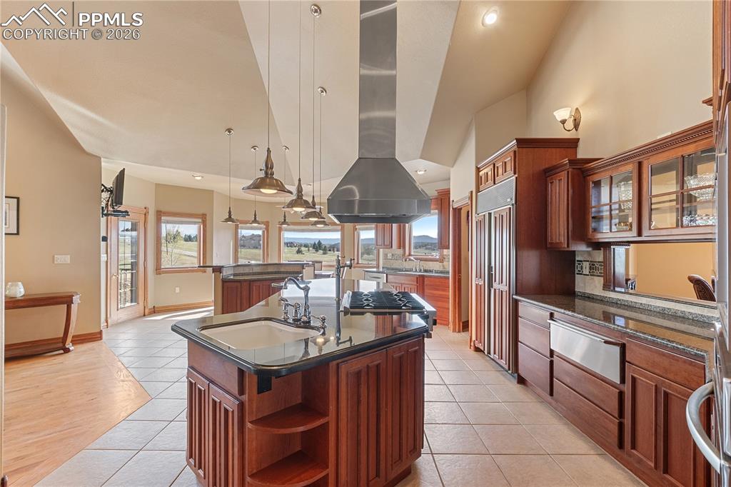 Image 9 of 50: Kitchen with mountain views