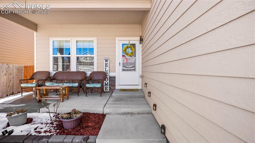 Image 2 of 43: Property entrance featuring covered porch
