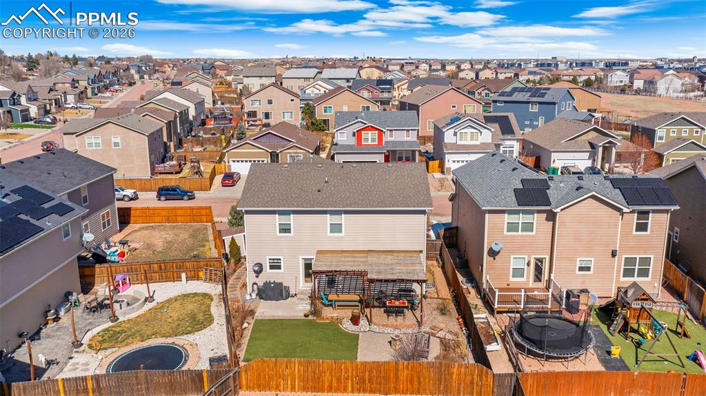 Image 35 of 43: Aerial perspective of suburban area