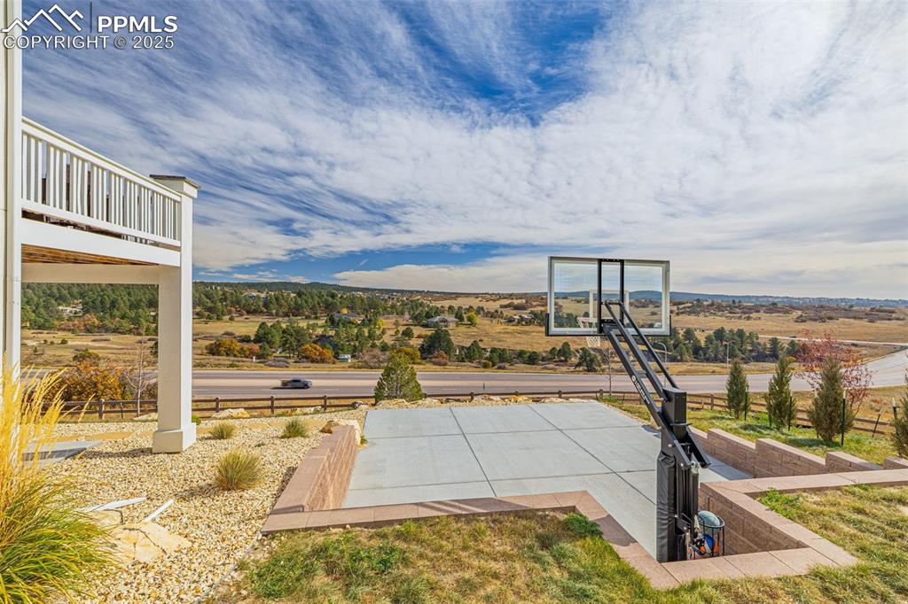 Image 43 of 46: View of basketball court with basketball court