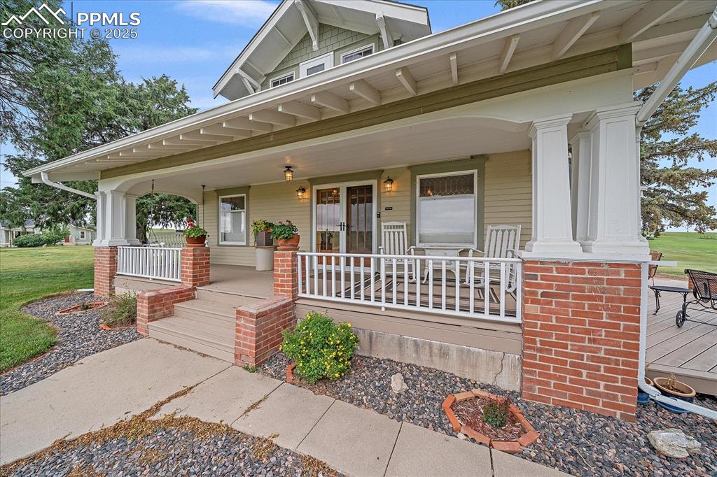 Image 5 of 44: View of front of property featuring covered porch