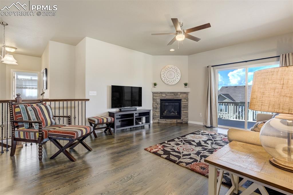 Image 4 of 42: Cozy gas fireplace