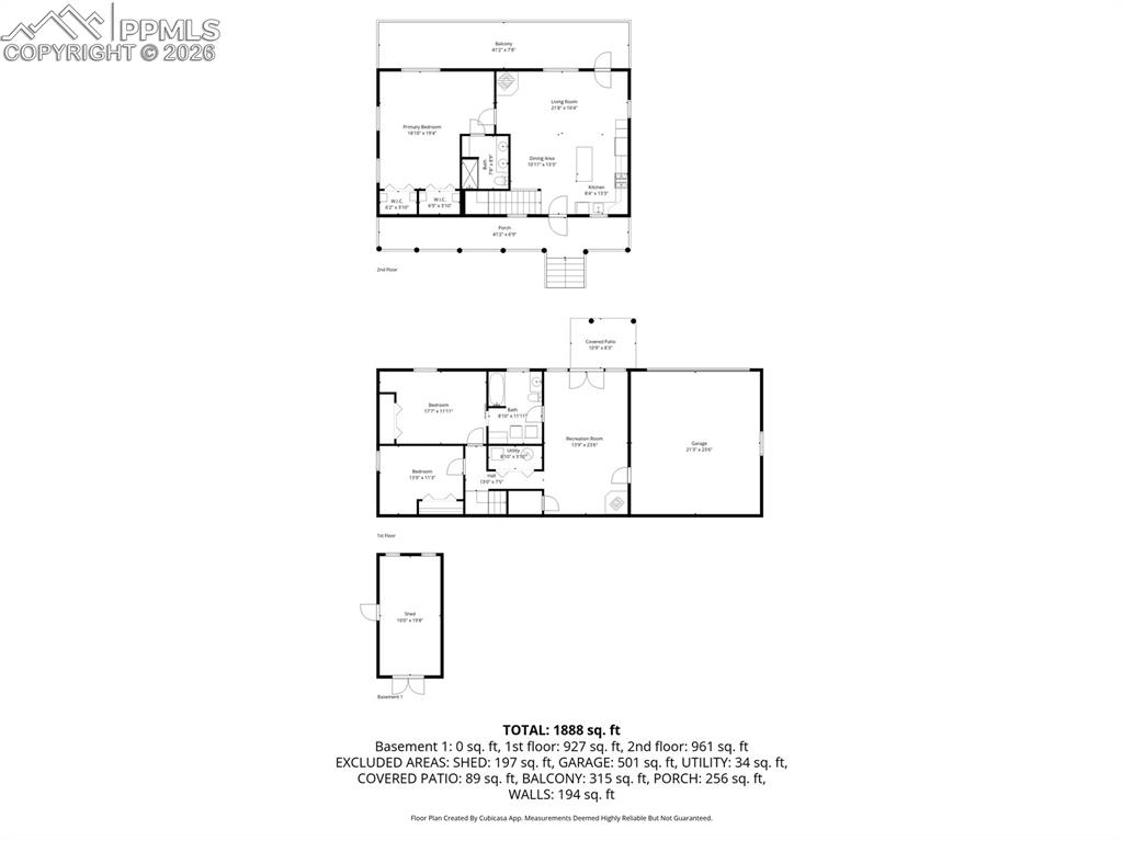 Image 38 of 41: Main level, basement and shed