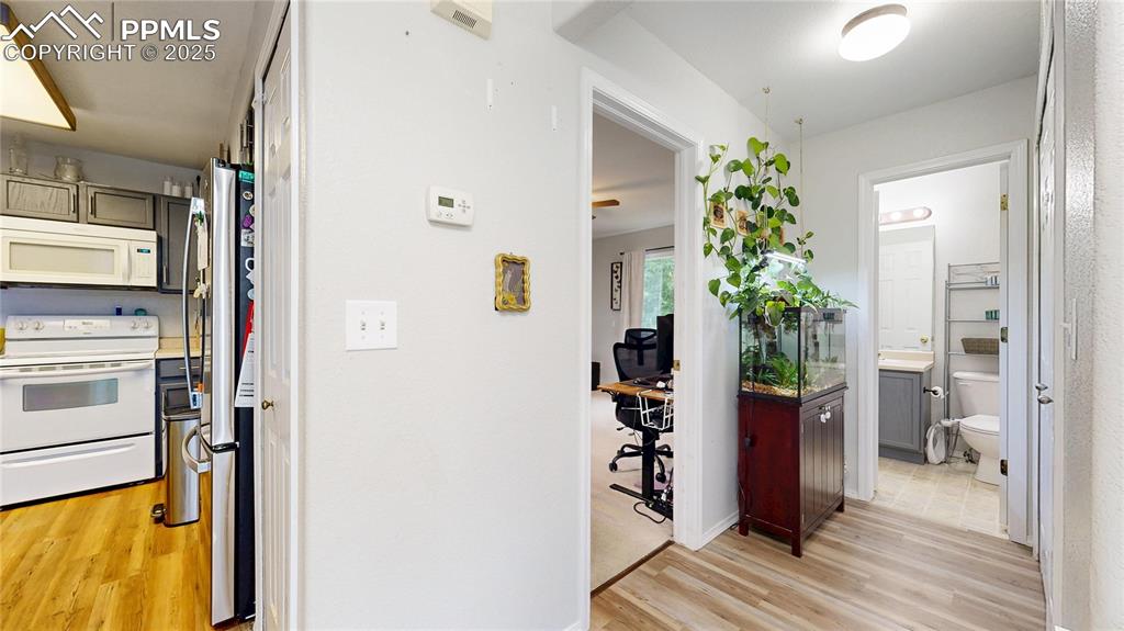 Image 10 of 37: Hallway featuring light wood-style flooring