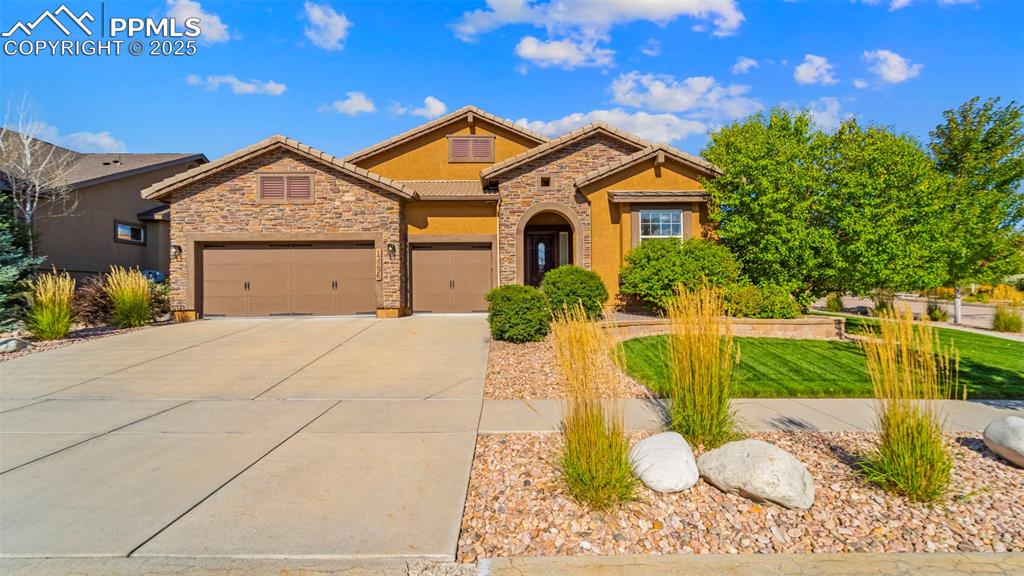 Caption: The landscaping is so neat, you may never need to buy another rake.
