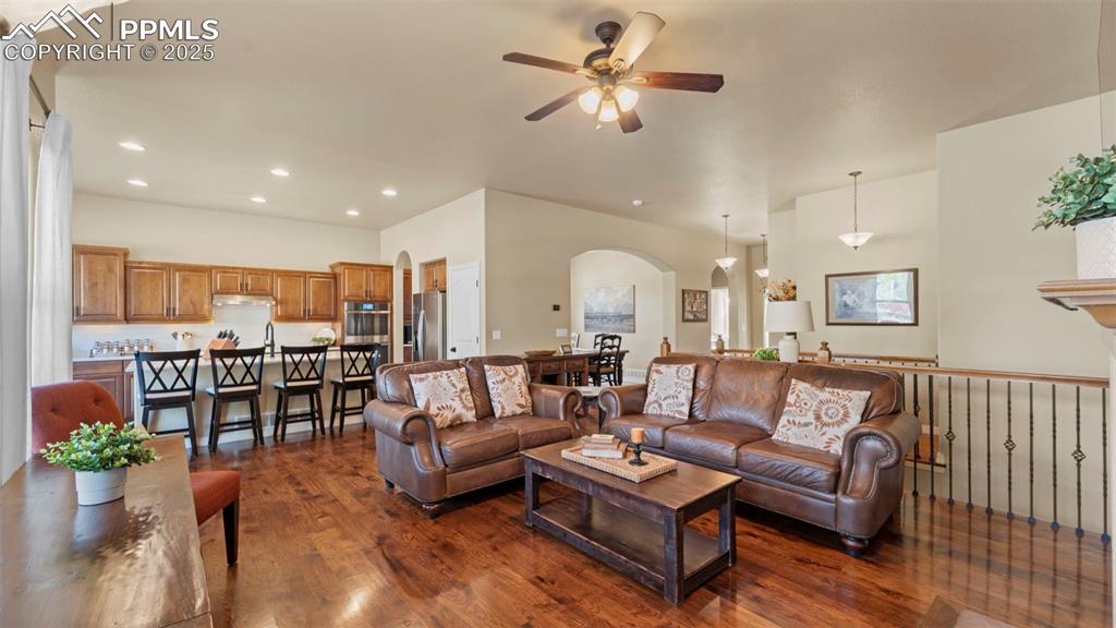 Image 16 of 48: Wide-angle living room that shows just how massive this space really is.