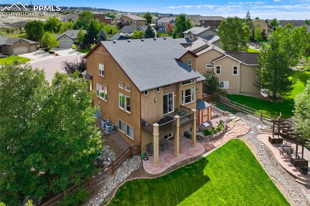 Image 40 of 43: Aerial perspective of suburban area