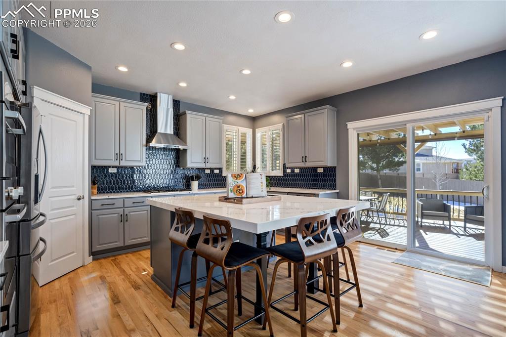 Image 14 of 50: Designer gourmet kitchen with everything you