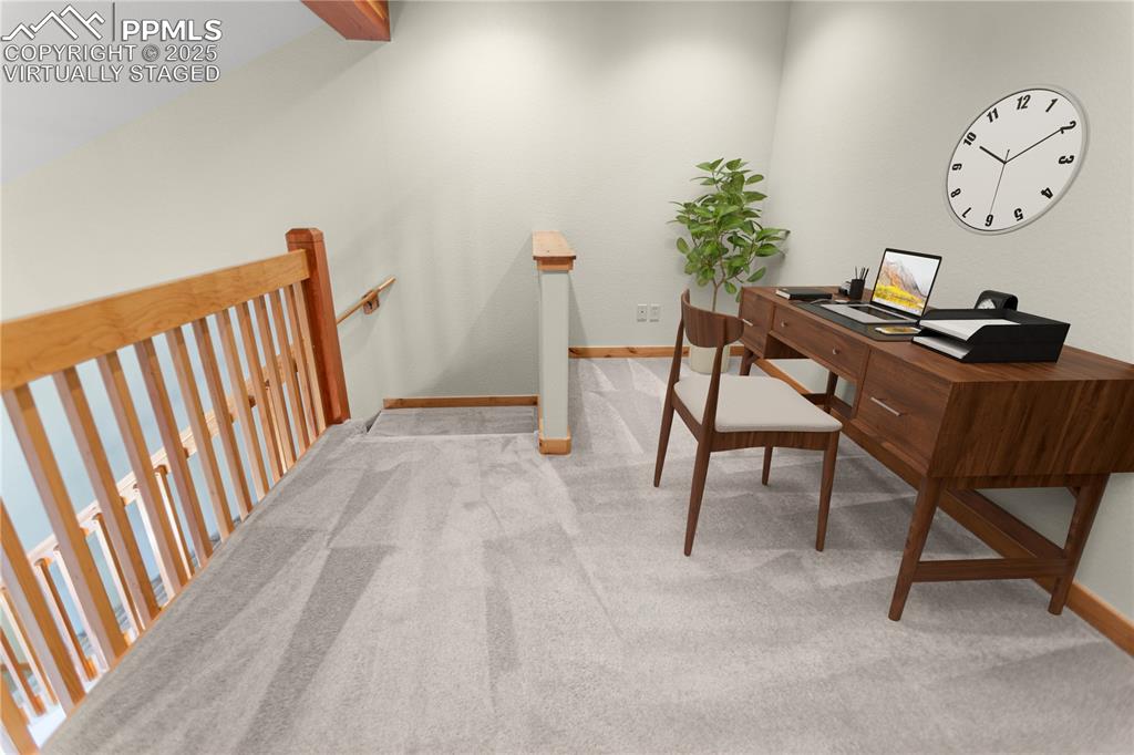 Image 17 of 37: Upper Level Balcony/Office - Virtually Staged