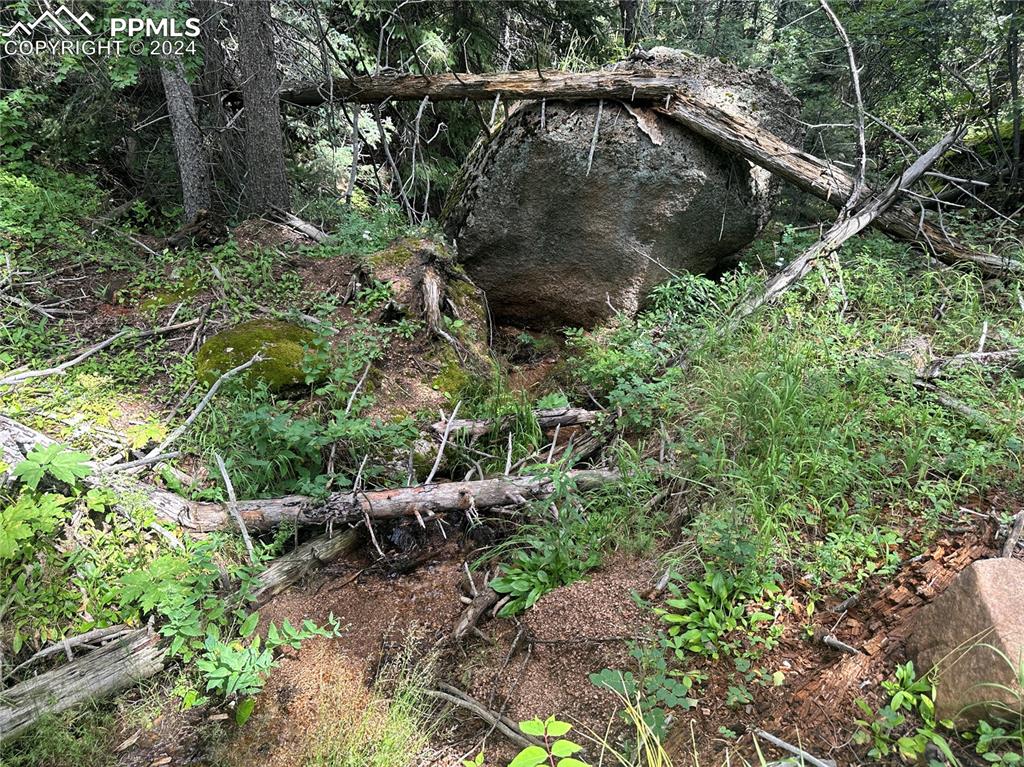 Image 13 of 21: Rock outcroppings and stream near lot