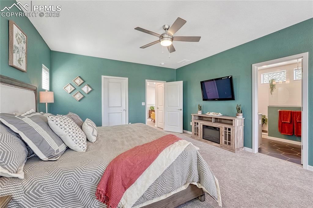 Image 24 of 50: The upper level has beautiful, brand-new textured carpet and the same high