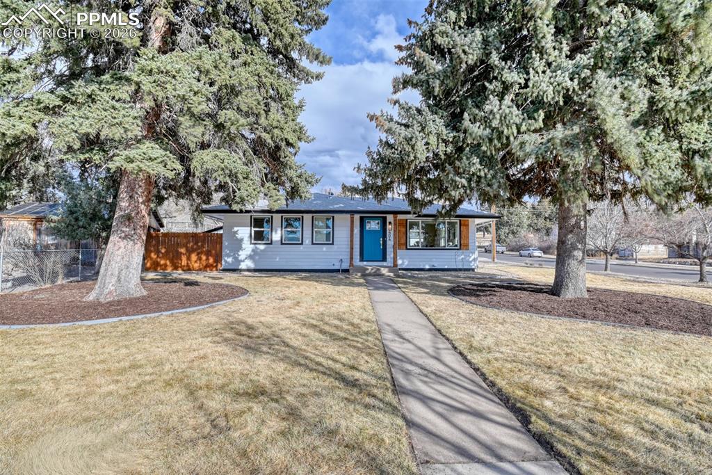 Image 3 of 30: View of ranch-style house