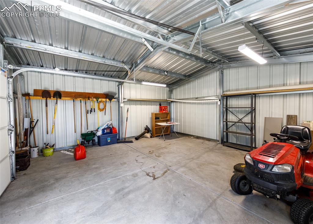 Image 35 of 39: Inside detached garage