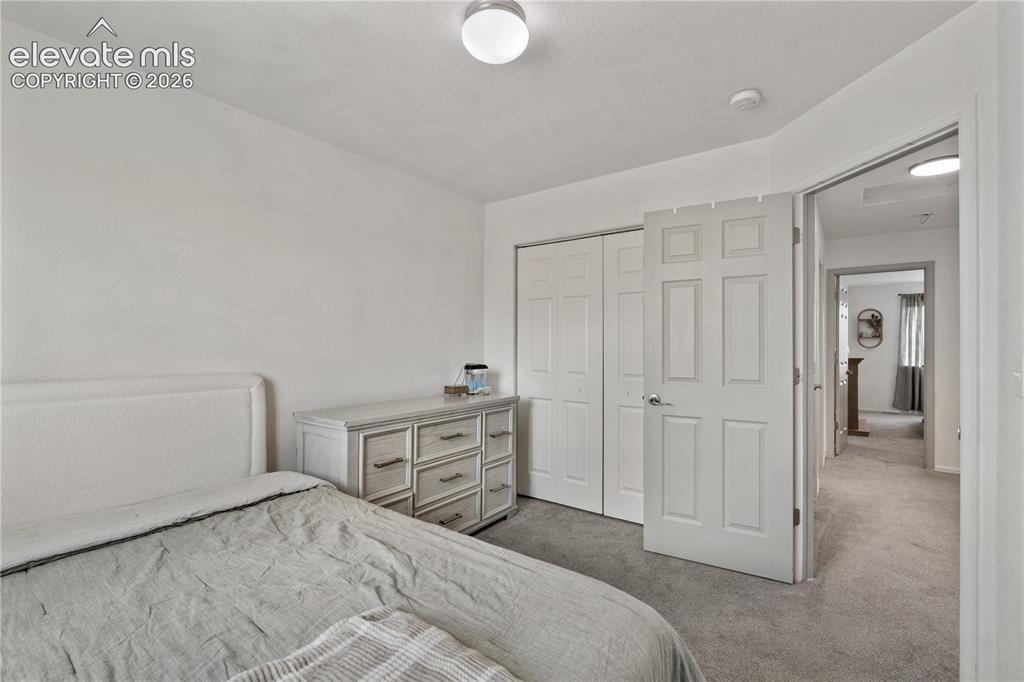 Image 28 of 41: Carpeted bedroom featuring a white ceiling, a flush-mount ceiling light, an
