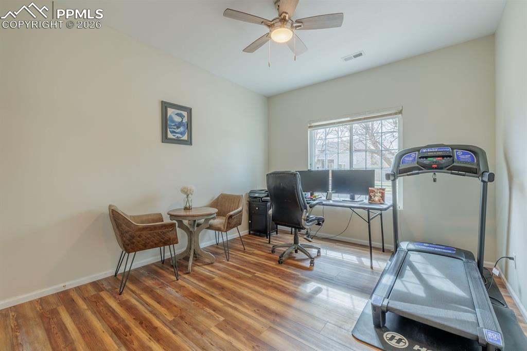 Image 9 of 36: Office/bedroom great flex space off the living room