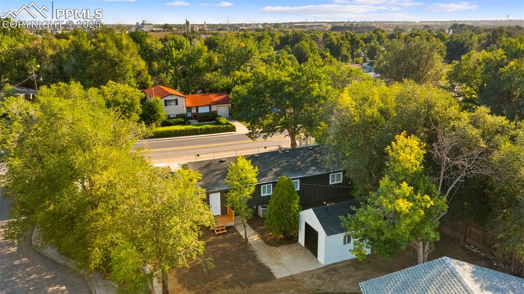 Image 26 of 28: Aerial view of property and surrounding area