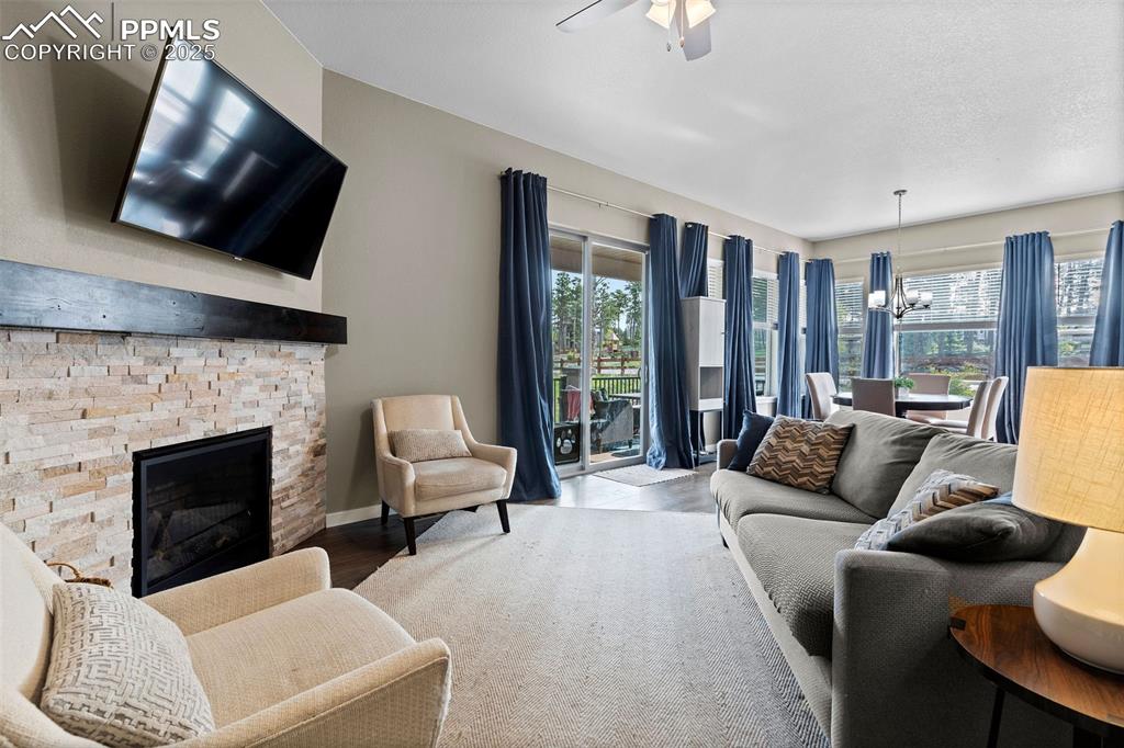 Image 16 of 40: Cozy fireplace