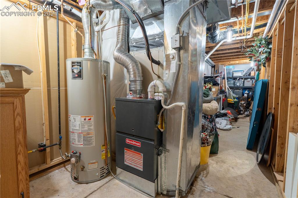 Image 25 of 26: Utilities with gas water heater and heating unit