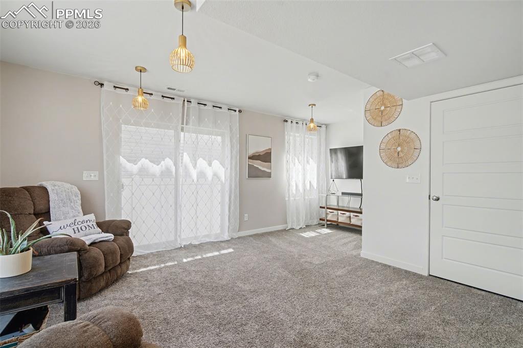 Image 23 of 28: Family Room on Main Level with Walkout to Backyard