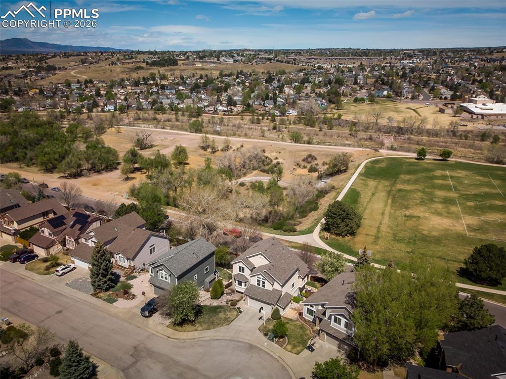 Image 49 of 50: Home on cul-de-sac with view of frisbee golf park.