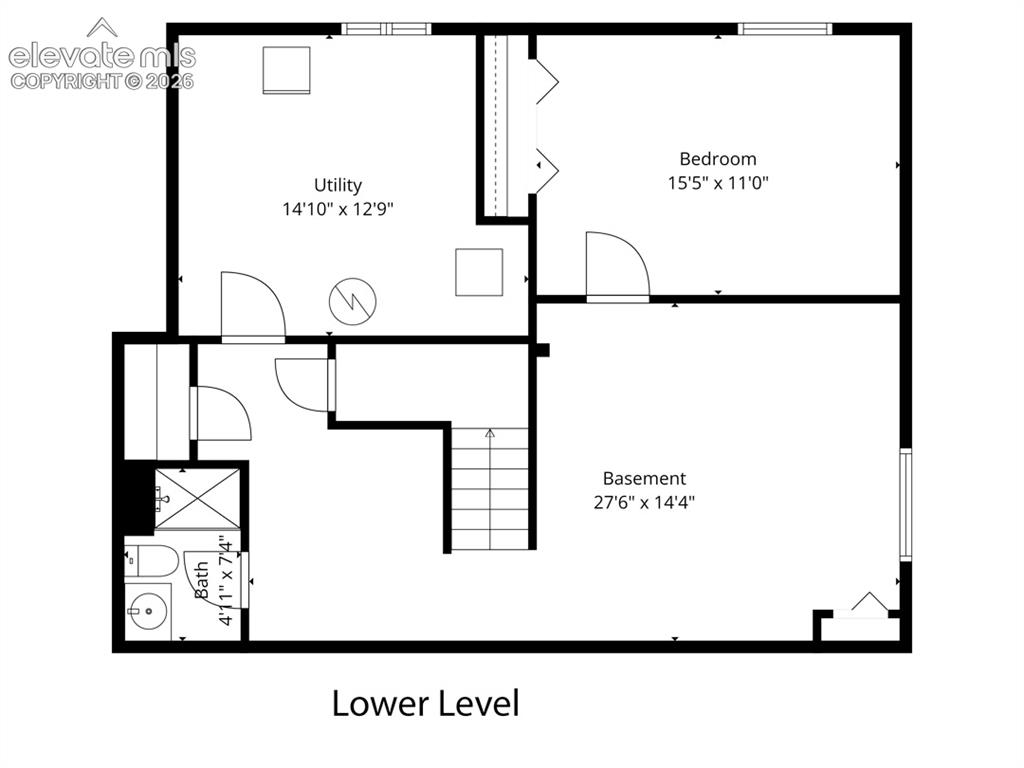 Image 32 of 40: Basement Family, Bedroom, bath & storage