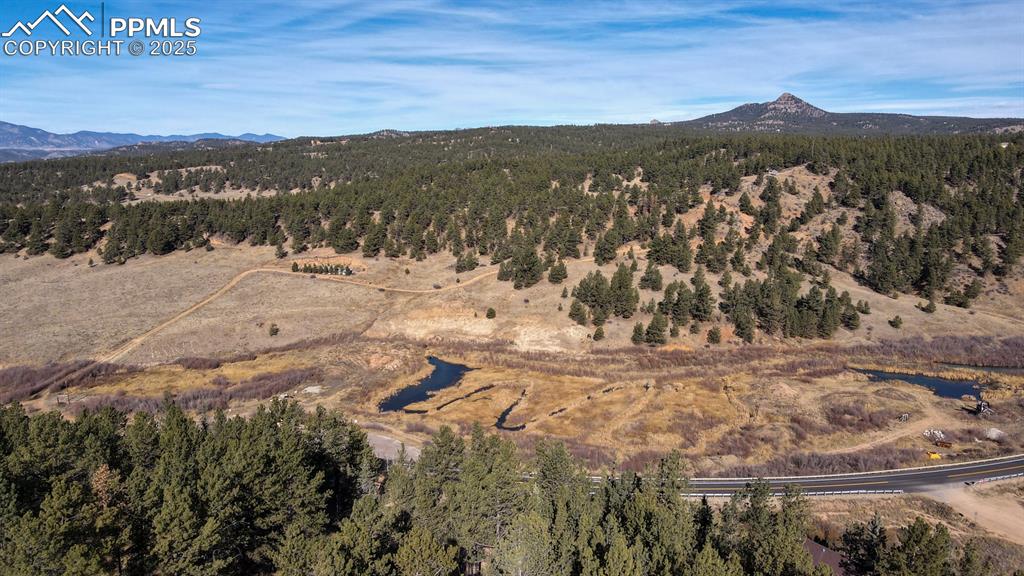 Image 5 of 42: Mountain view featuring a heavily wooded area