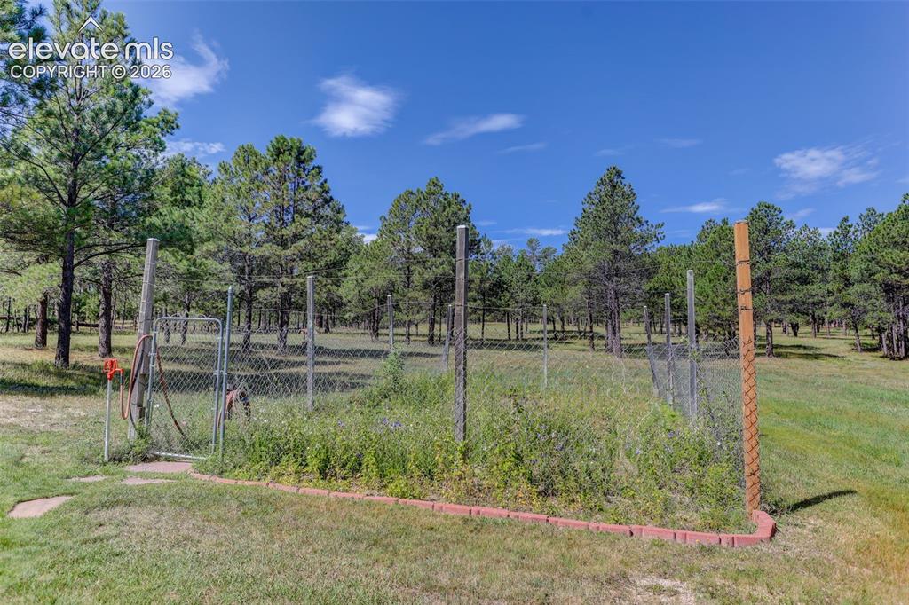 Image 10 of 49: Garden plot with deer-proof fencing.